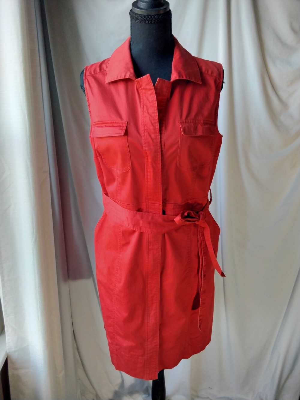 New York & Company Orange Dress with Zipper Down